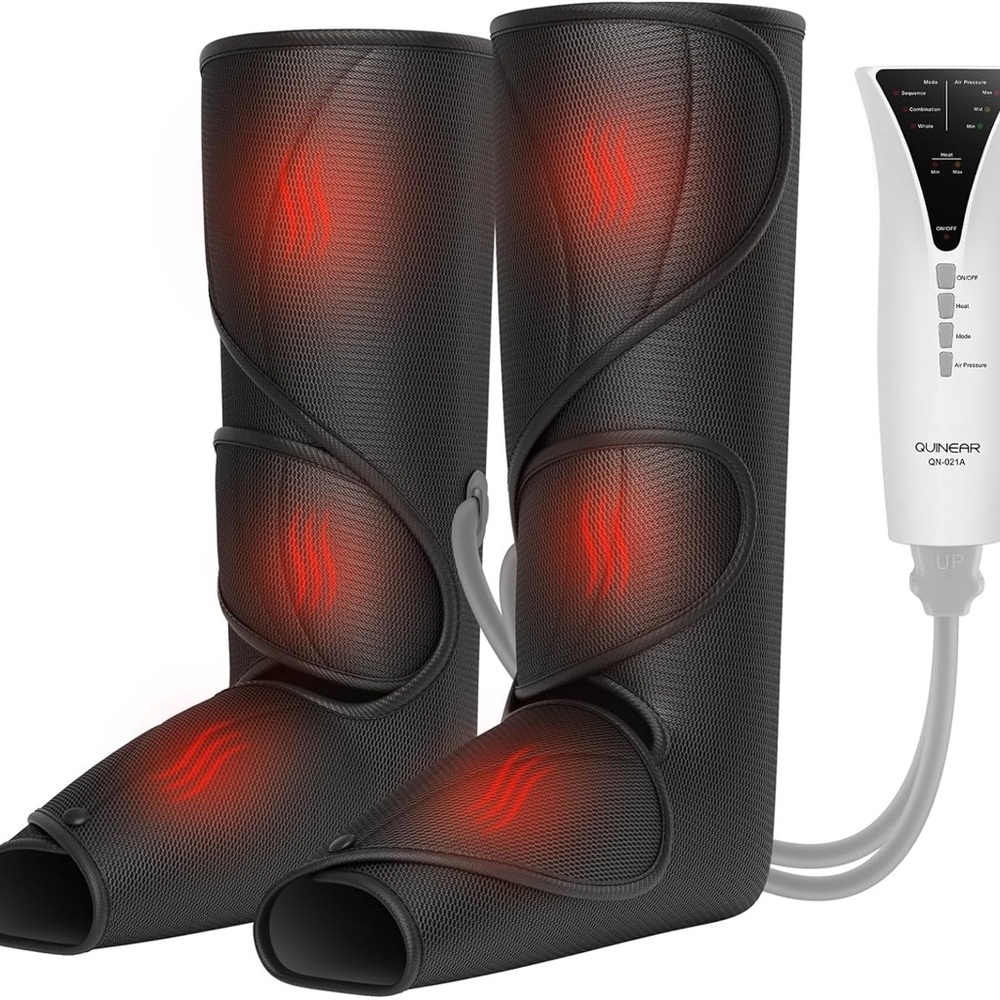 QUINEAR Air Compression Leg Massager With Heat For Leg Circulation & Swelling